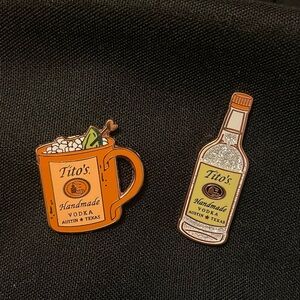 Tito’s Vodka Copper glitter enamel pin lot Moscow mule ginger beer Titos liquor
